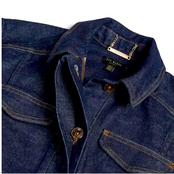 COPY - TED BAKER GELLIER DENIM UTILITY JACKET SZ US 10/12 TED SZ 4 - Picture 6 of 13